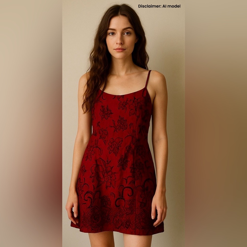 Younique Red and Black Dress vintage 90s practical magic style slip dress